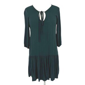 Michael Stars Keyhole Flounce Dress Dark Green Size XS